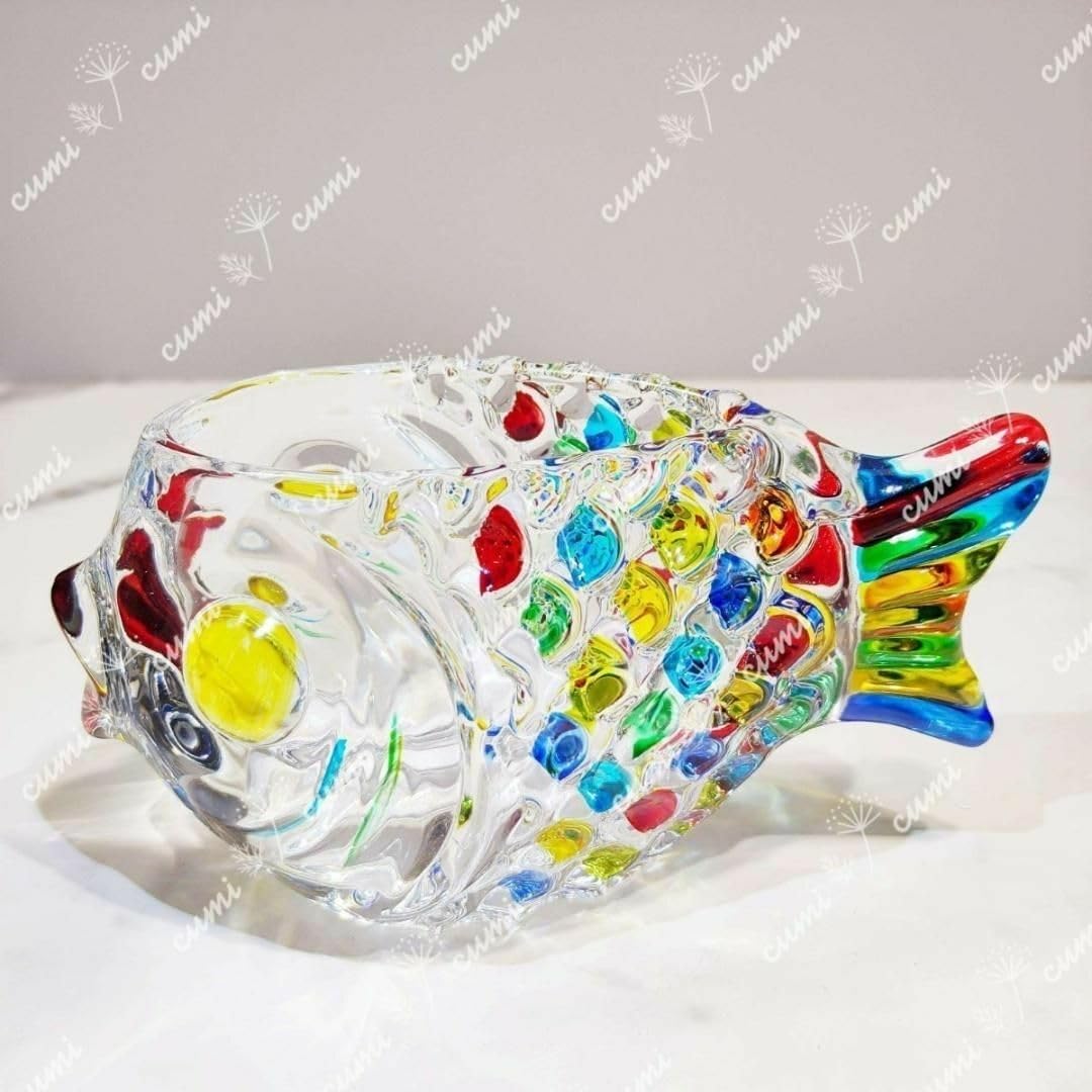 エレガントで豪華なガラス製魚型ランプ　未使用元箱付き エレガントで豪華なガラス製魚型ランプ未使用元箱付き